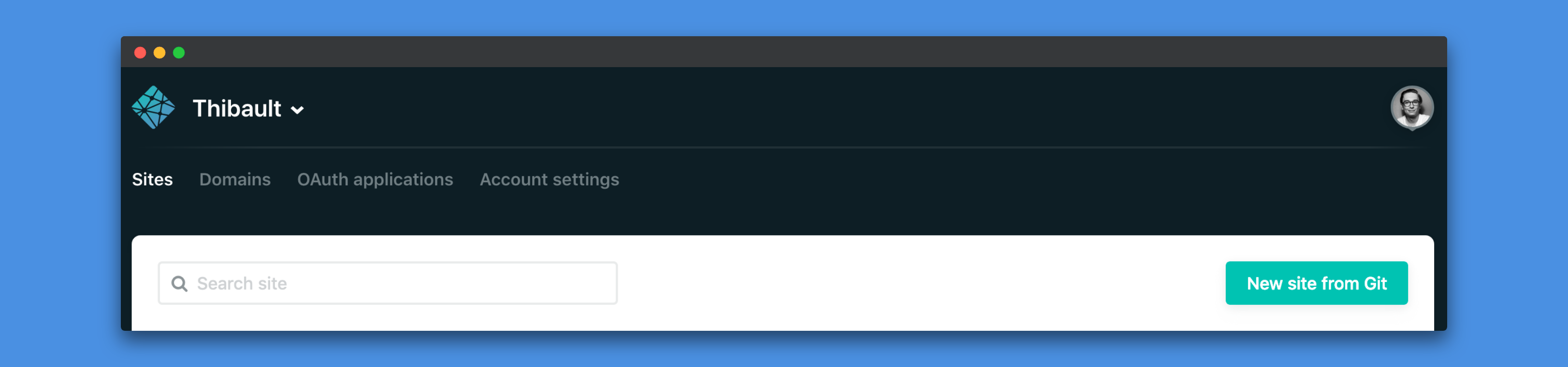 Add a site from Git