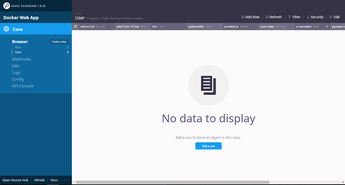 Parse Dashboard Docker Parse Server Parse Dashboard