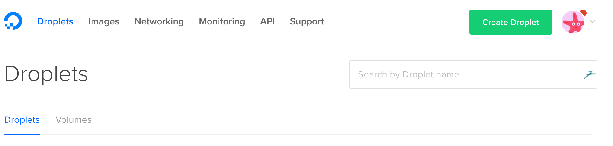 Creating a droplet DigitalOcean droplet