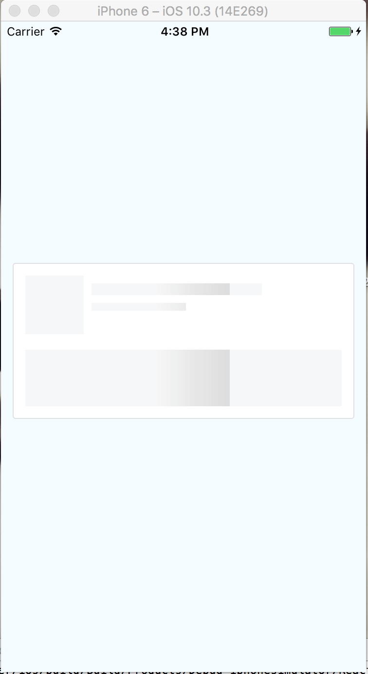 Content placeholder header React Native placeholder animation