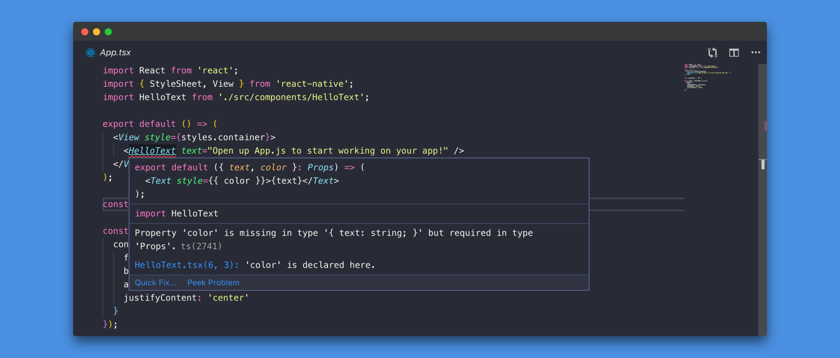 TypeScript error